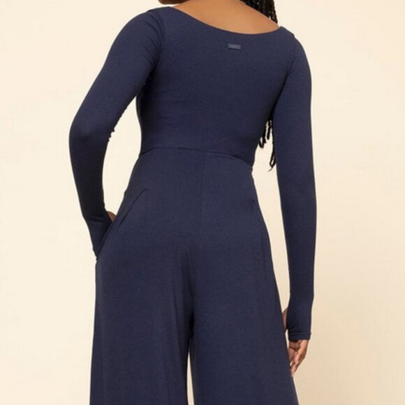 POPFLEX Go With The Flow Long Sleeve Jumpsuit - Academic Navy - Picture 2 of 7